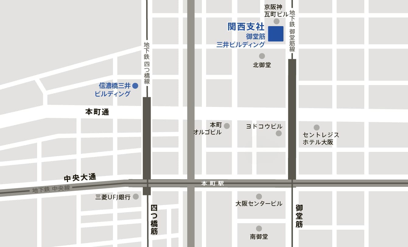 関西支社のマップ