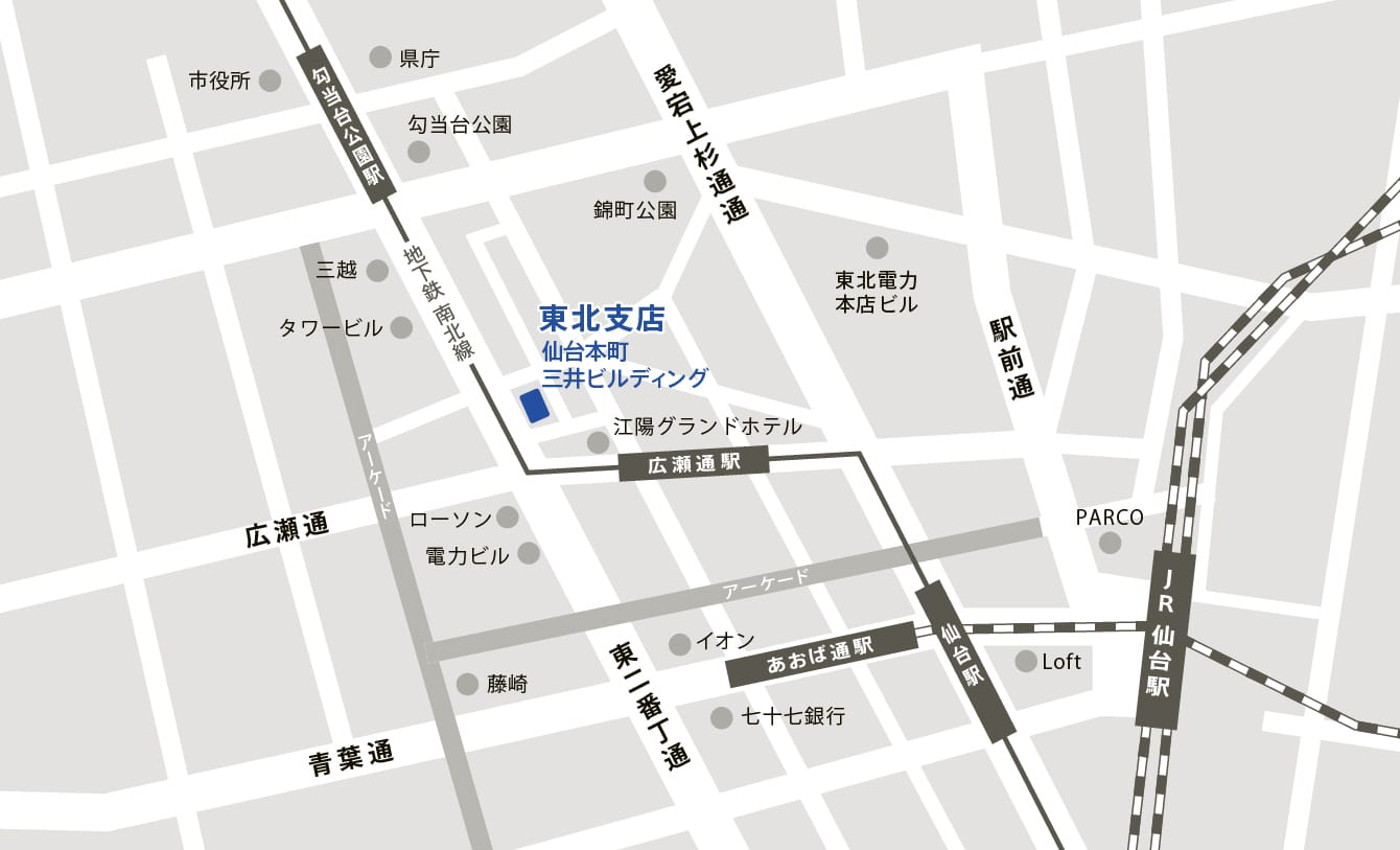 東北支店のマップ